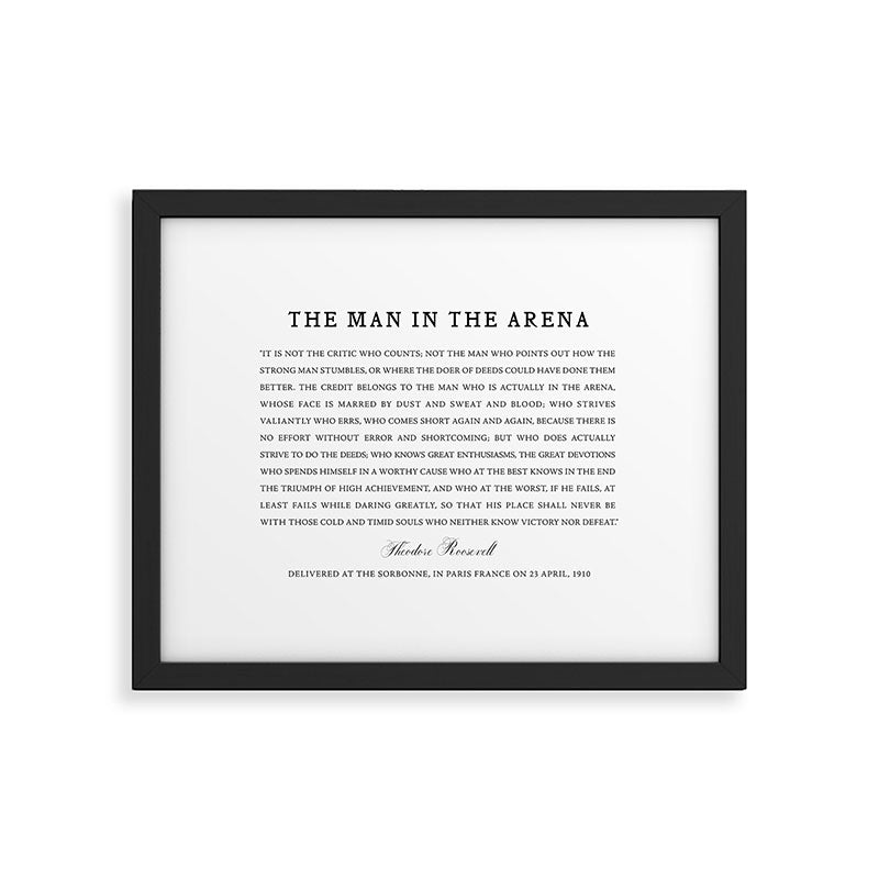 Man In The Arena, Theodore Roosevelt, Framed Art Framed Art Print Gallery Image 5