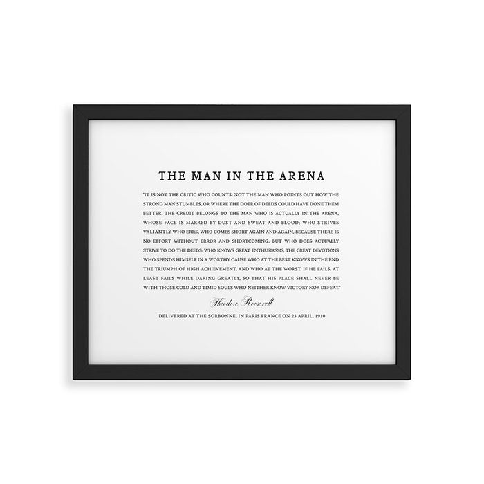 Man In The Arena, Theodore Roosevelt, Framed Art Framed Art Print Gallery Image 1