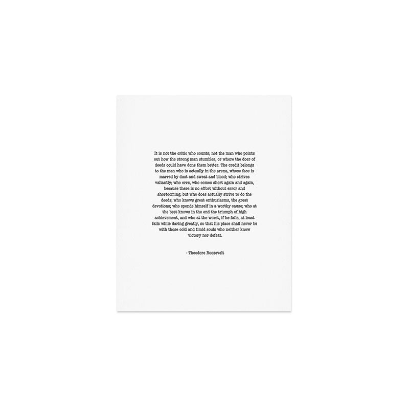Man In The Arena Theodore Roosevelt Art Print Gallery Image 1