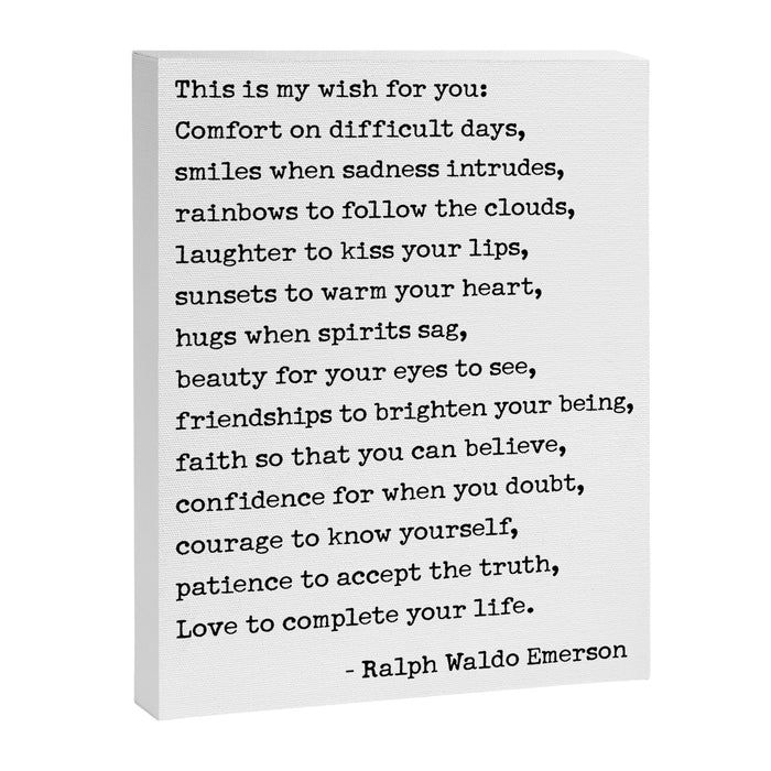 My Wish For You, Ralph Waldo Emerson Quote.  Canvas Print Gallery Image 1