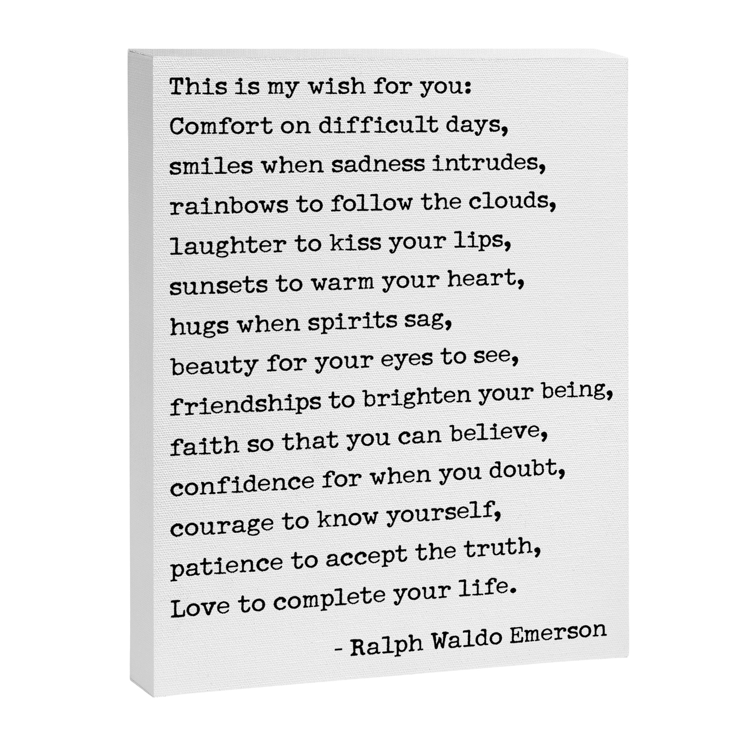 My Wish For You, Ralph Waldo Emerson Quote.  Canvas Print Gallery Image 8