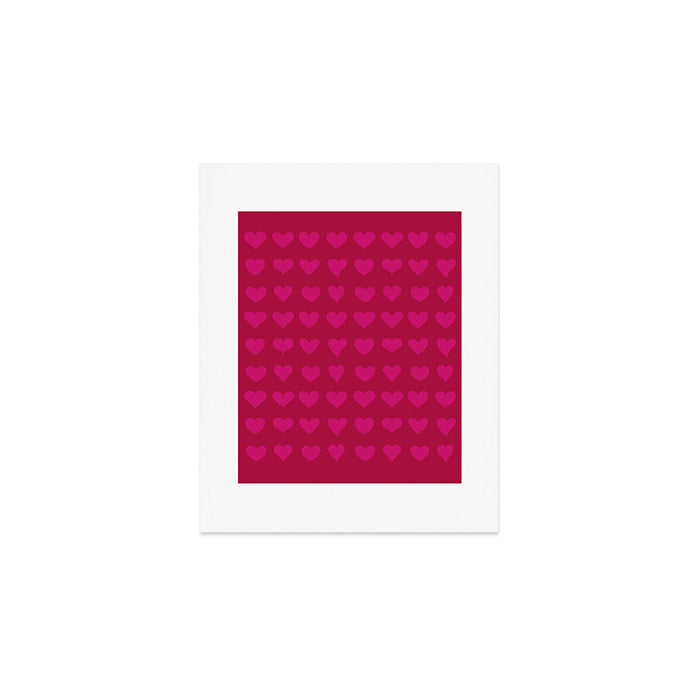 Pink Hearts Art Print Gallery Image 1