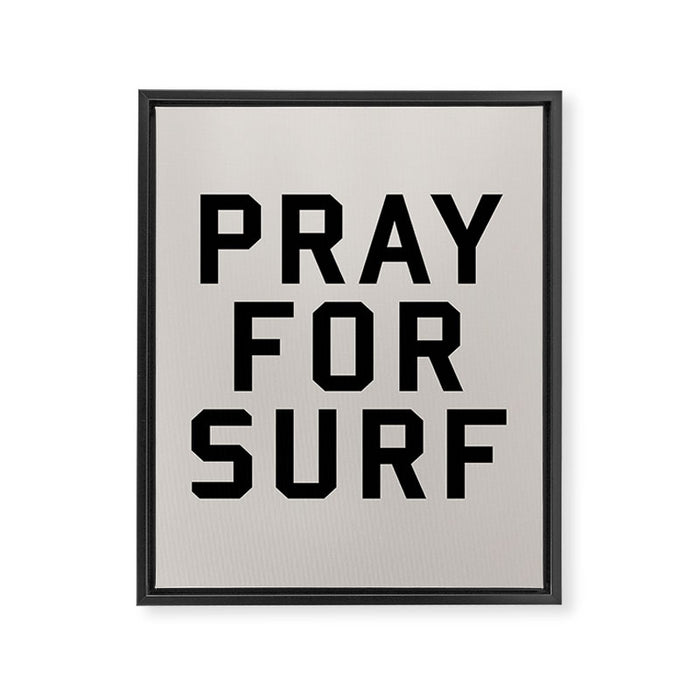 Pray For Surf Framed Canvas Print Gallery Image 1