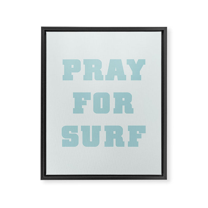 Pray For Surf Framed Canvas Print Gallery Image 1