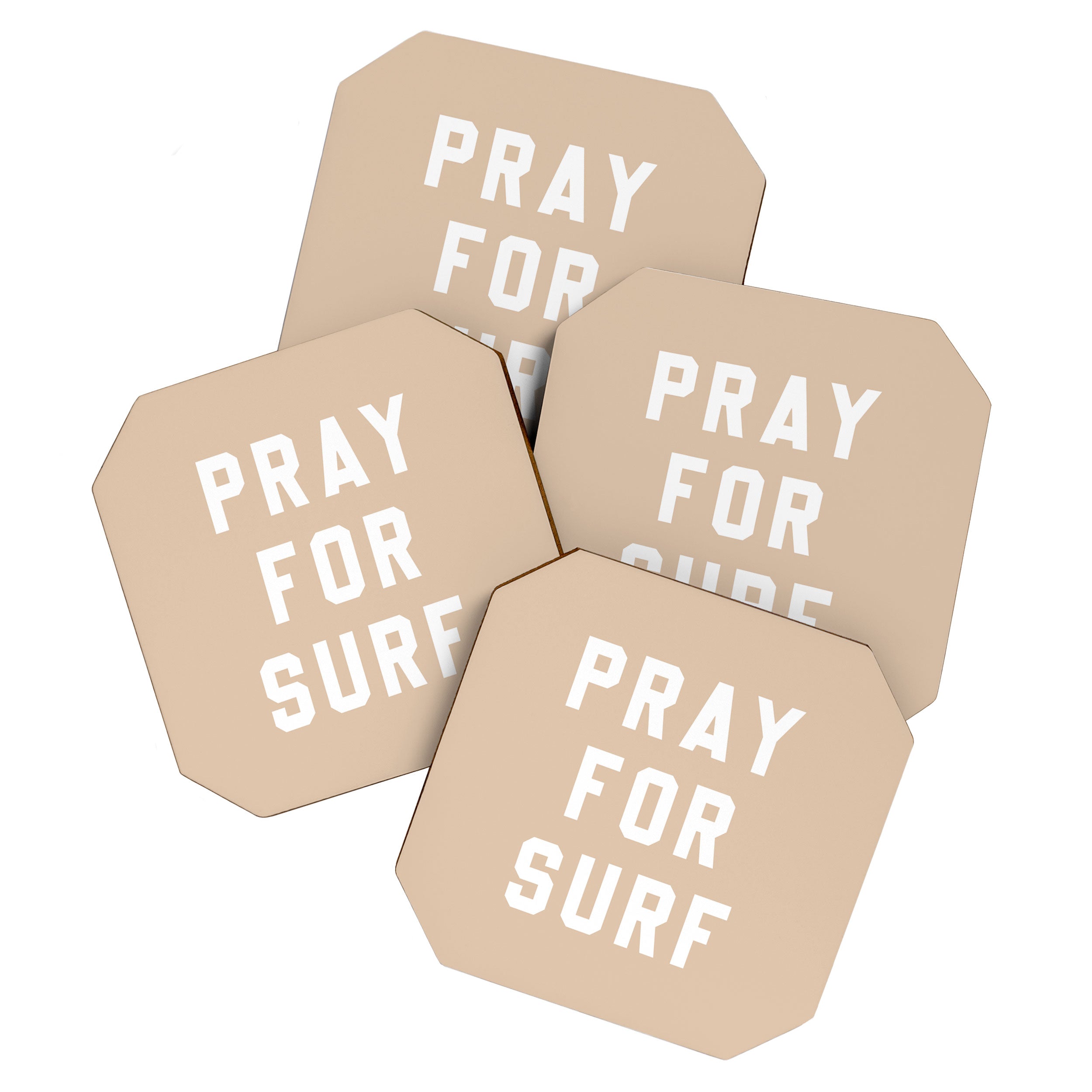 Pray for Surf - sand color Coaster Gallery Image 1