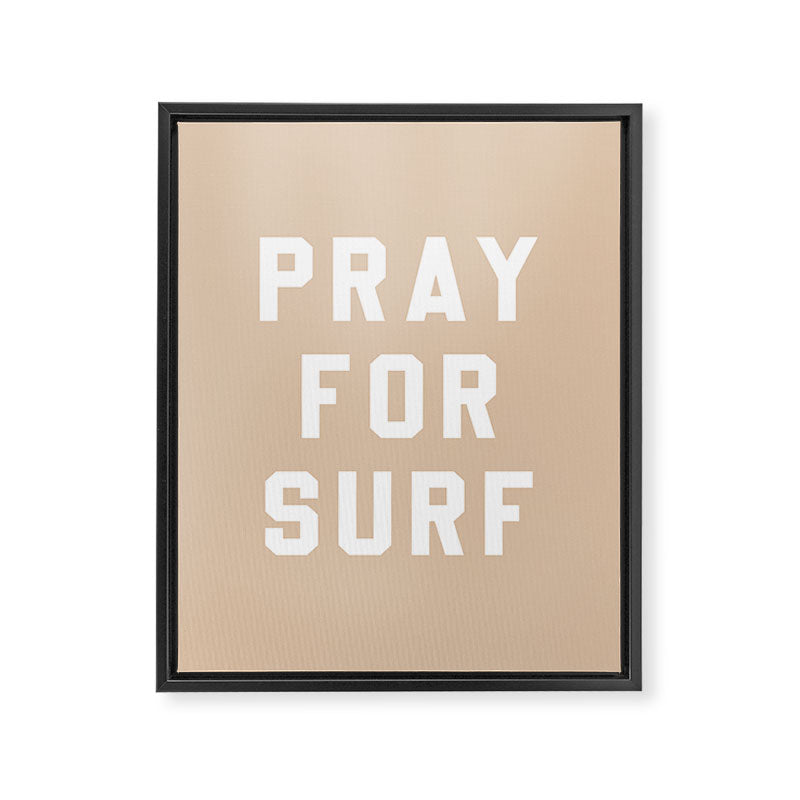 Pray for Surf - sand color Framed Canvas Print Gallery Image 8