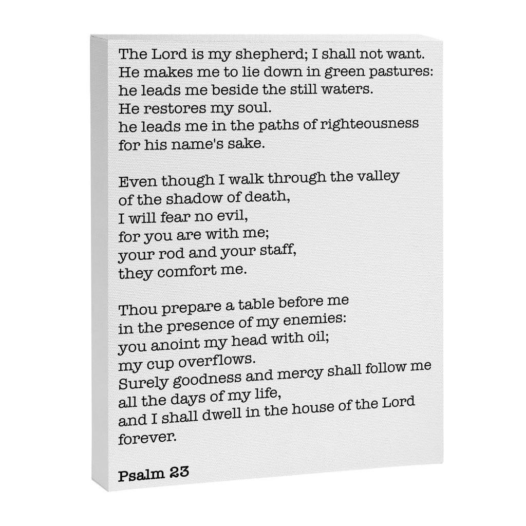 Psalm 23 Bible Verse Print - The LORD is my shepherd Canvas Print Gallery Image 8