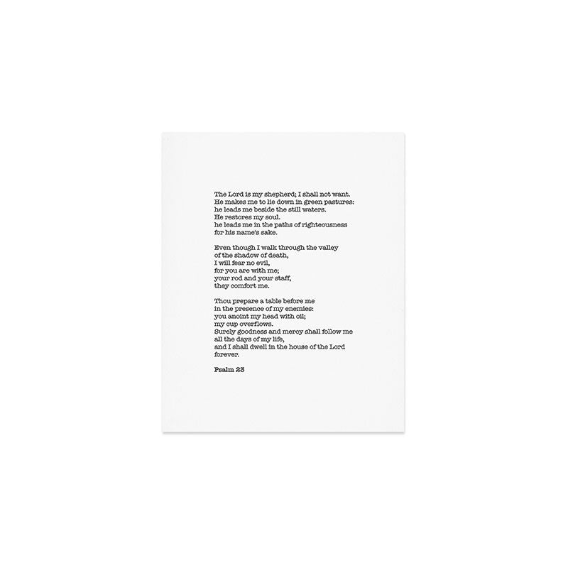 Psalm 23 Bible Verse Print - The LORD is my shepherd Art Print Gallery Image 1