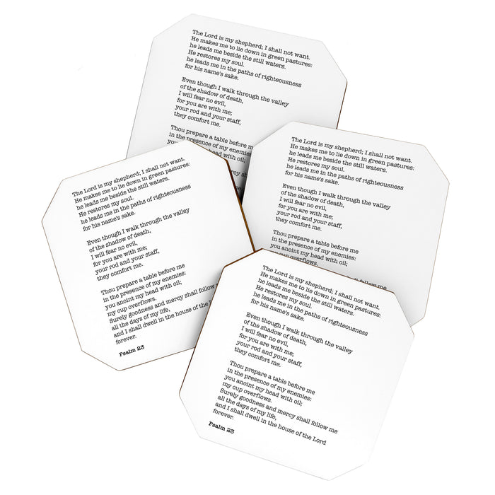 Psalm 23 Bible Verse Print - The LORD is my shepherd Coaster Gallery Image 1