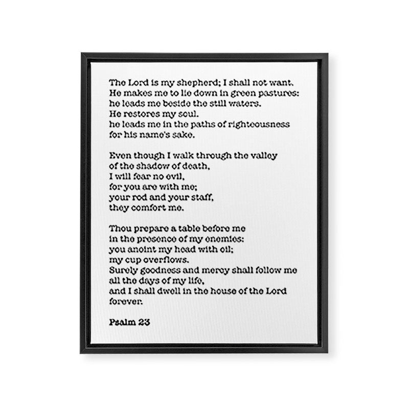 Psalm 23 Bible Verse Print - The LORD is my shepherd Framed Canvas Print Gallery Image 8