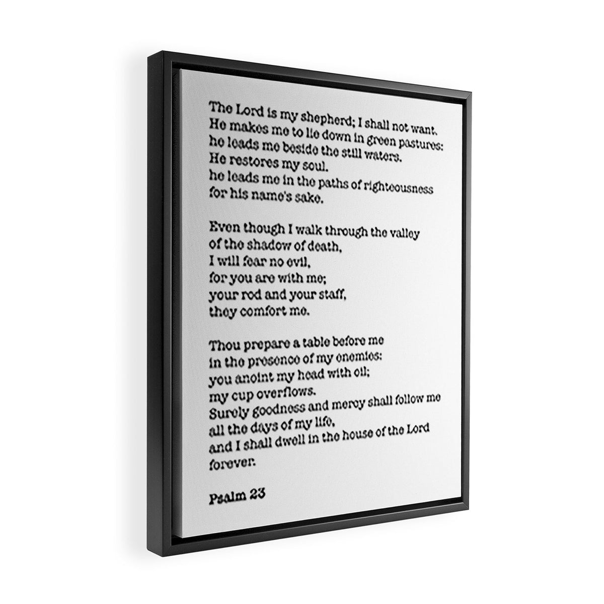 Psalm 23 Bible Verse Print - The LORD is my shepherd Framed Canvas Print Gallery Image 2