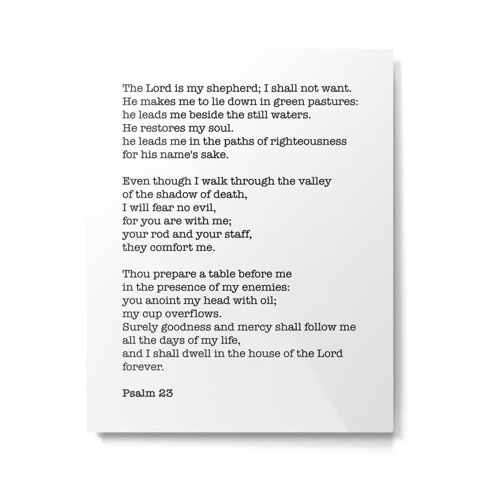 Psalm 23 Bible Verse Print - The LORD is my shepherd Metal Print Gallery Image 1