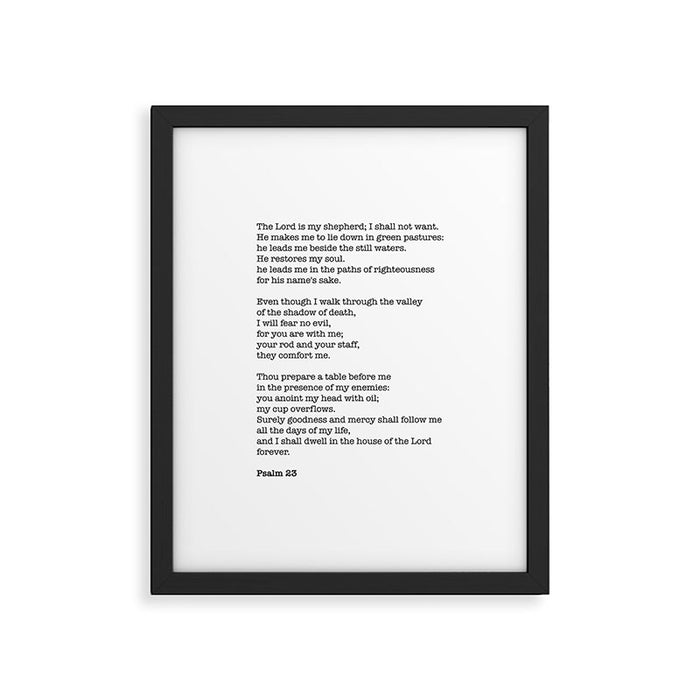 Psalm 23 Bible Verse Print - The LORD is my shepherd Framed Art Print Gallery Image 1