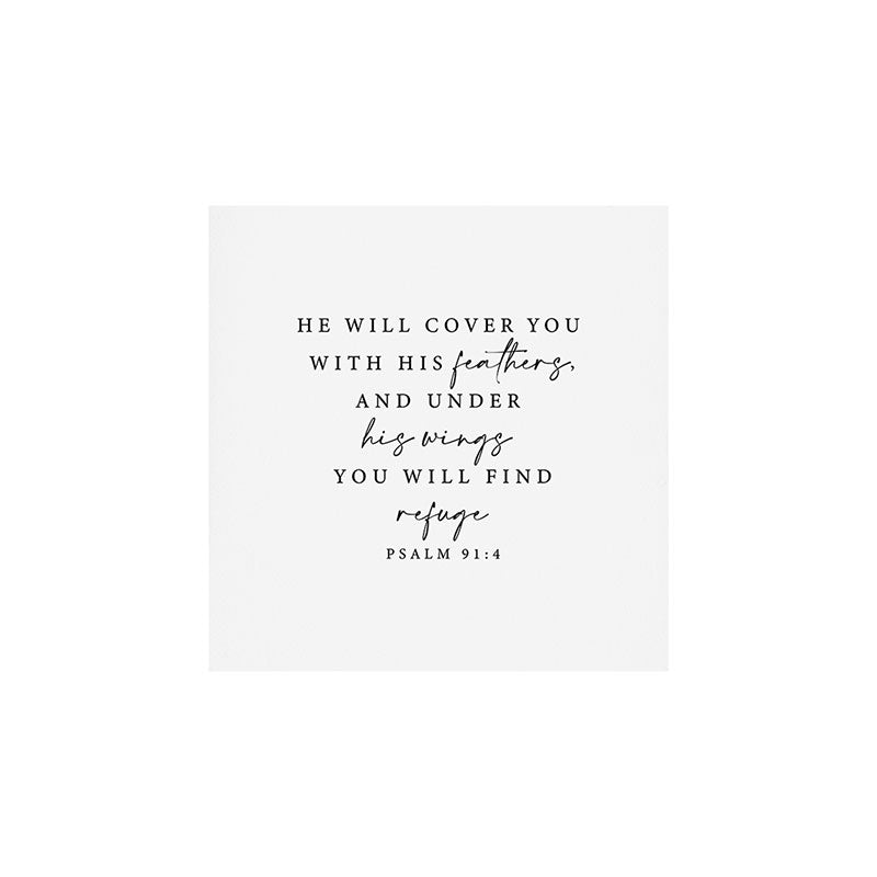 Psalm 91: 4 He will cover you with his feathers Art Print Gallery Image 1