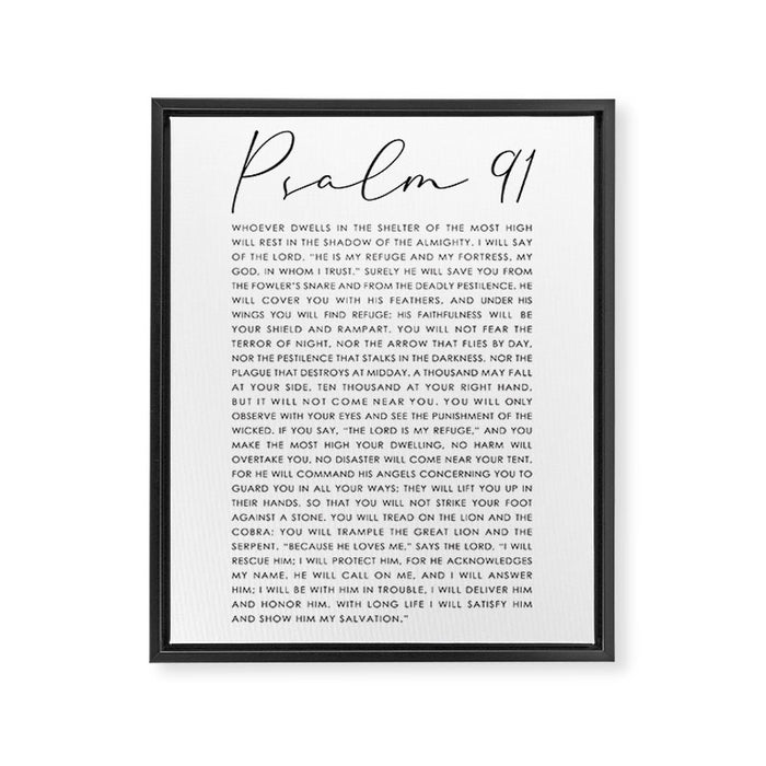 Psalm 91 Whoever dwells in the shelter of the Most High Framed Canvas Print Gallery Image 1