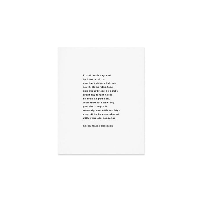 Ralph Waldo Emerson, Finish Each Day  Art Print Gallery Image 1