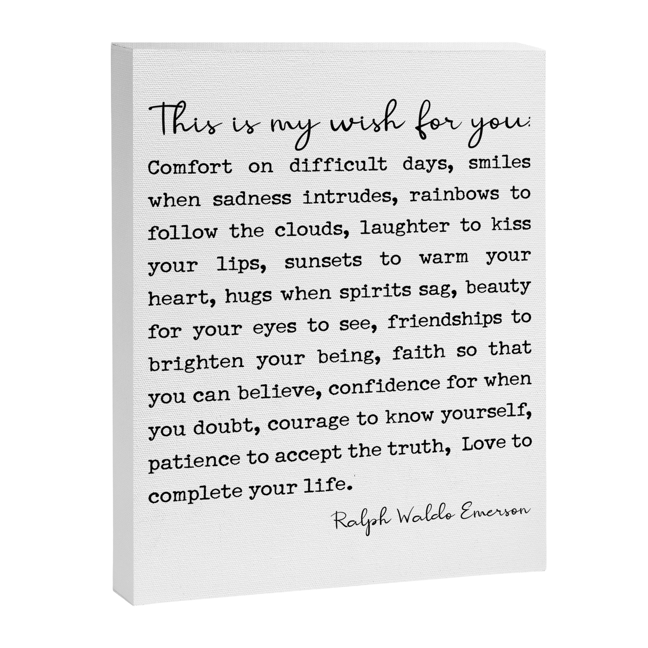 Ralph Waldo Emerson Quote, My Wish For You Canvas Print Gallery Image 8