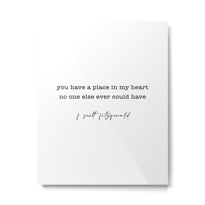 scott fitzgerald quote, love quote Metal Print Gallery Image 1