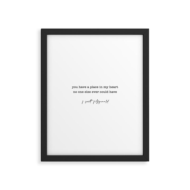 scott fitzgerald quote, love quote Framed Art Print Gallery Image 6