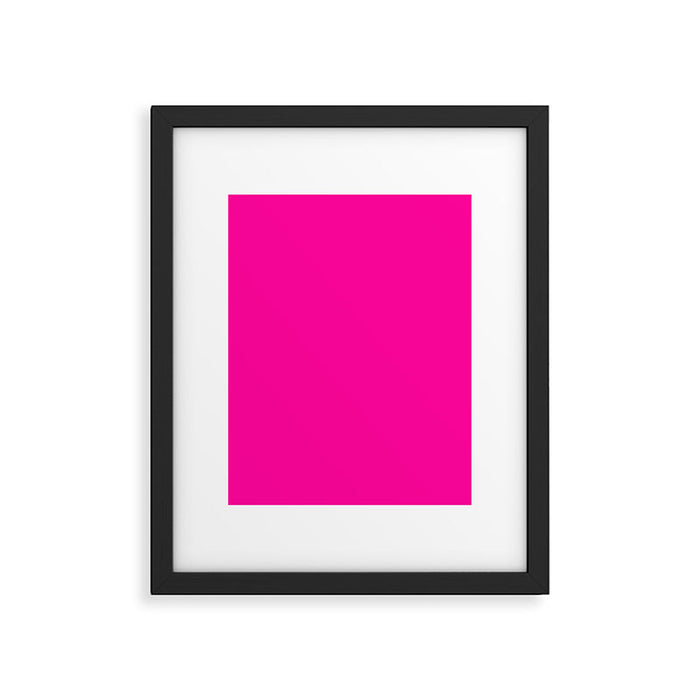 Solid neon pink  Framed Art Print Gallery Image 1