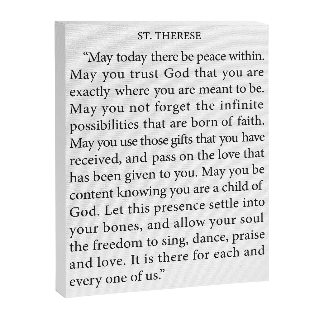St. Therese Quote, May Today There be Peace, Canvas Print Gallery Image 8