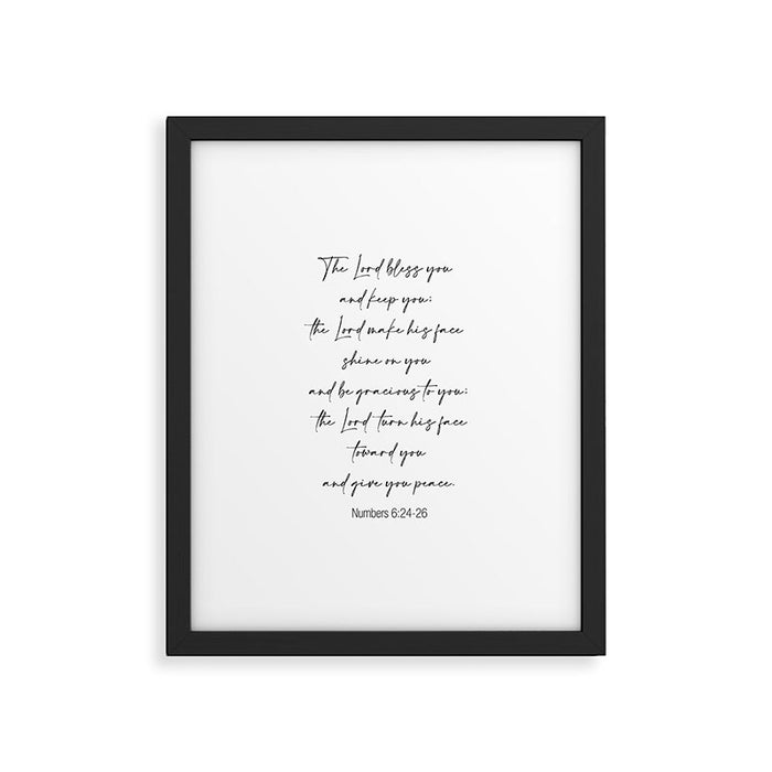 The Lord Bless You  - Numbers 6:24-26 Framed Art Print Gallery Image 1