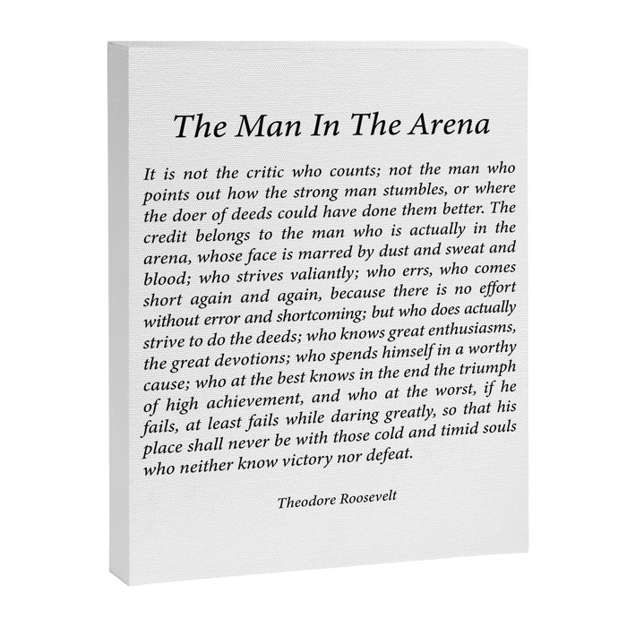 The Man In The Arena by Theodore Roosevelt Canvas Print Gallery Image 1