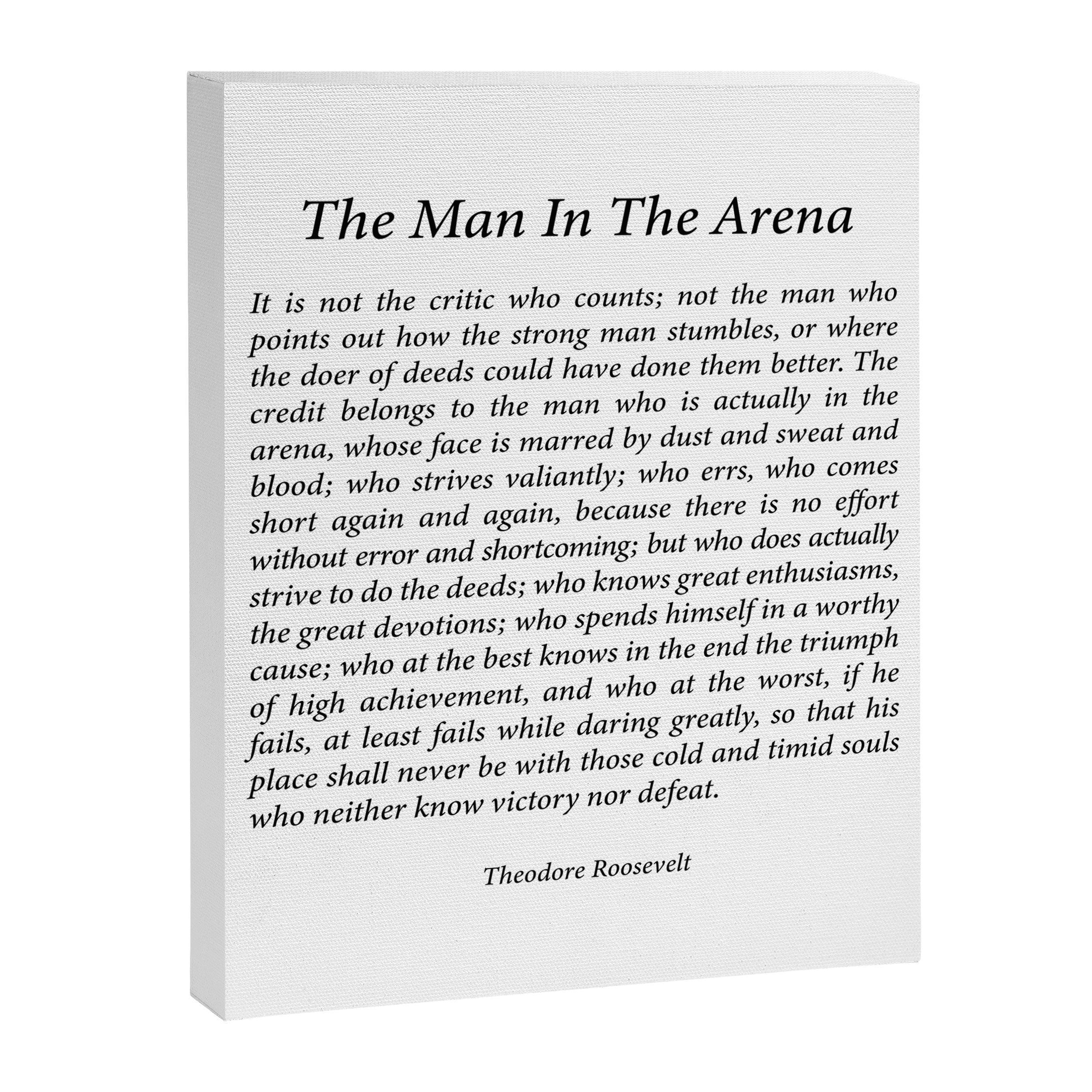The Man In The Arena by Theodore Roosevelt Canvas Print Gallery Image 8