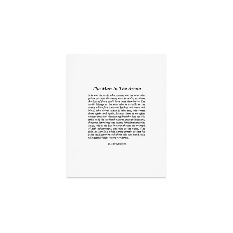 The Man In The Arena by Theodore Roosevelt Art Print Gallery Image 1