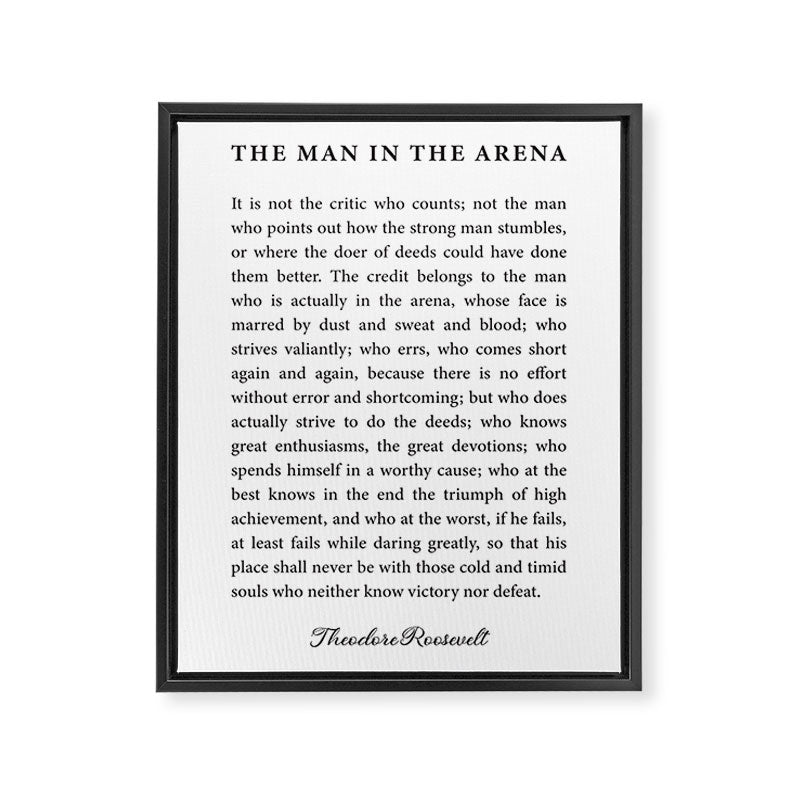 The Man In The Arena Framed Canvas Print Gallery Image 1
