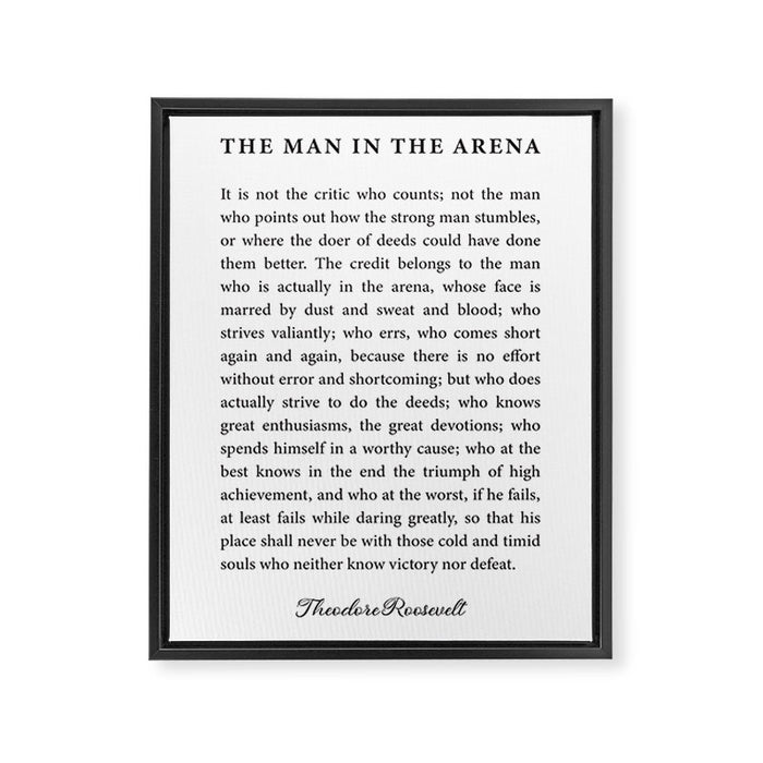 The Man In The Arena Framed Canvas Print Gallery Image 1