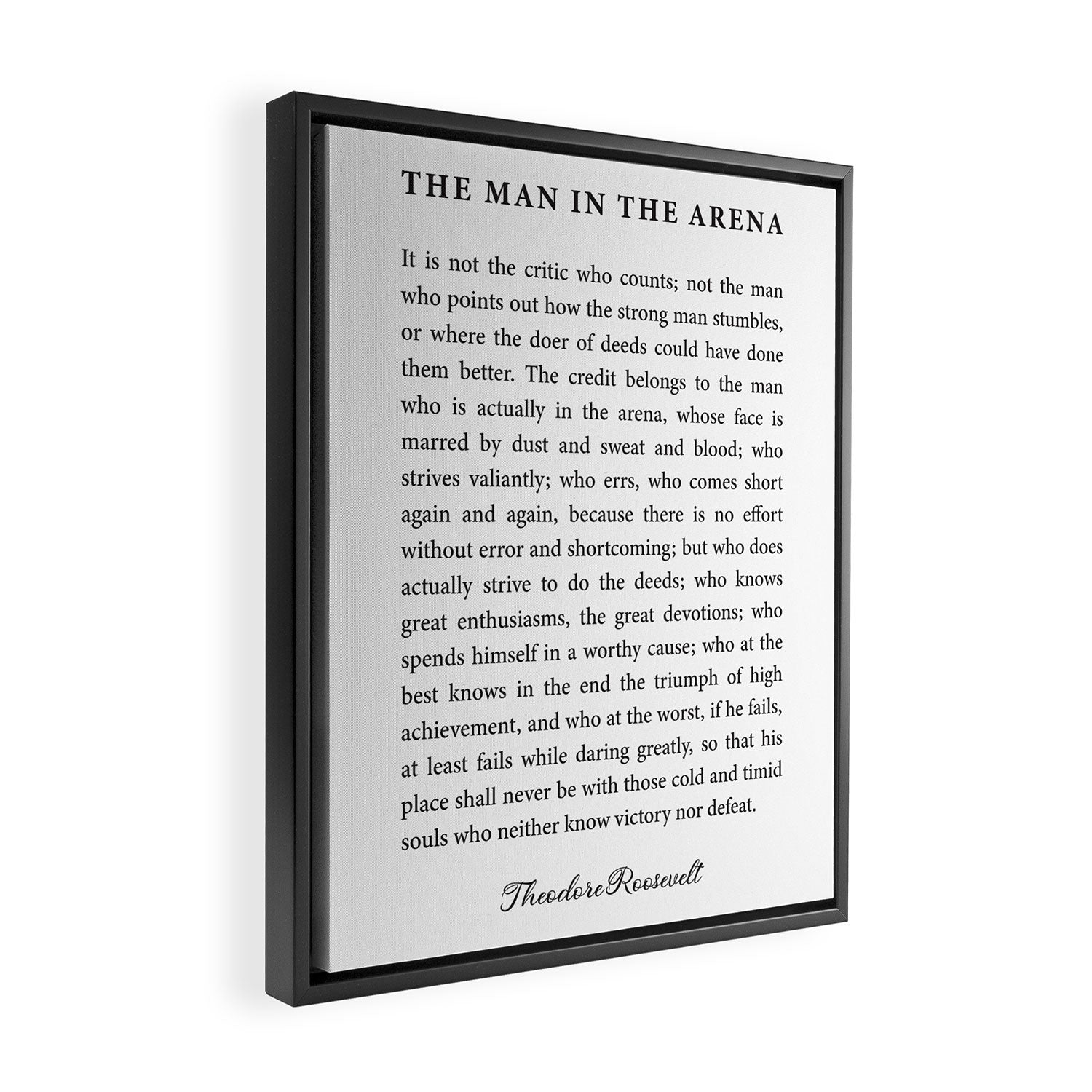 The Man In The Arena Framed Canvas Print Gallery Image 2