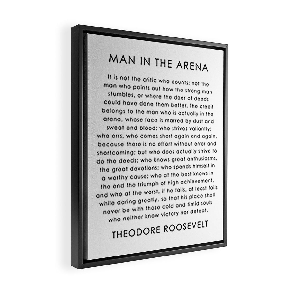 The man in the arena Framed Canvas Print Gallery Image 2