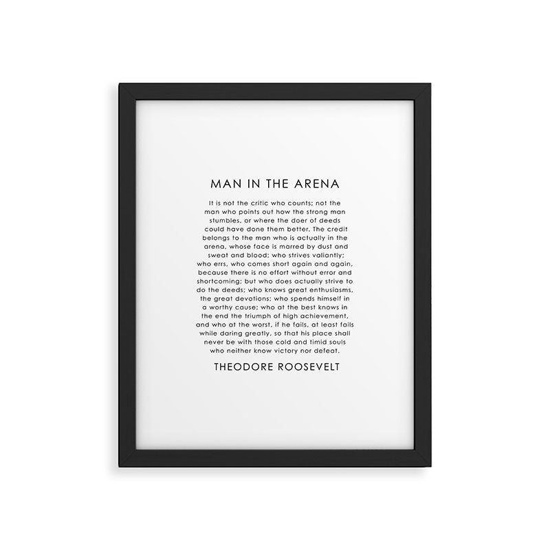 The man in the arena Framed Art Print Gallery Image 4