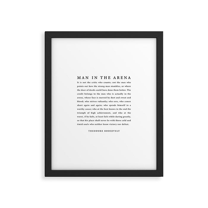 The Man In The Arena, Theodore Roosevelt Framed Art Print Gallery Image 1