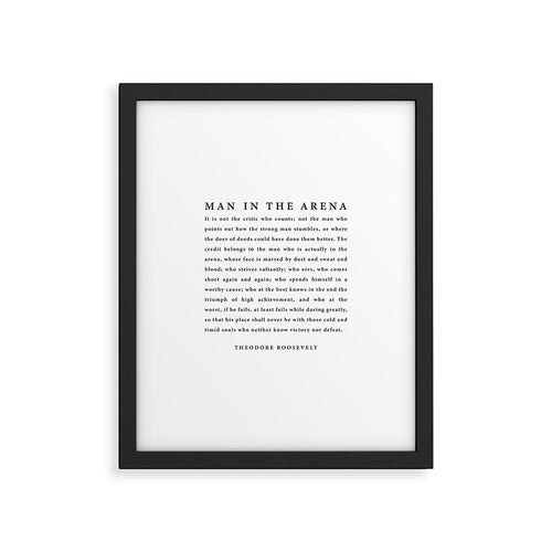 The Man In The Arena, Theodore Roosevelt Framed Art Print Gallery Image 1