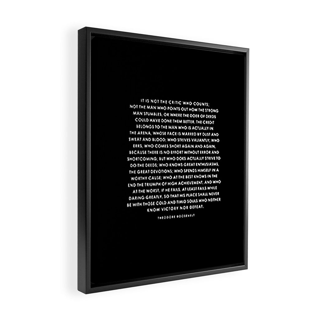 The Man in the Arena - Theodore Roosevelt Framed Canvas Print Gallery Image 2