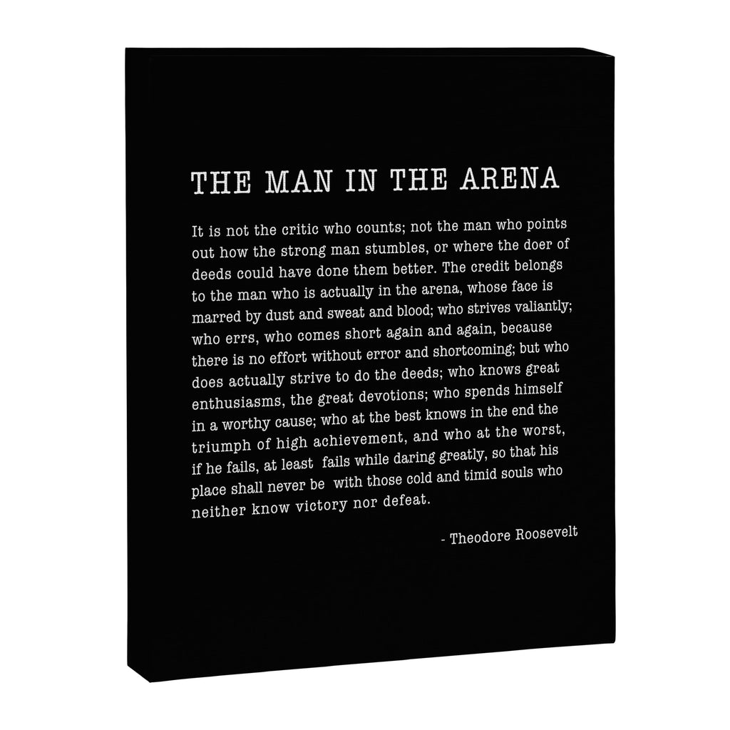 The Man In The Arena, Theodore Roosevelt Quote, Canvas Print Gallery Image 8