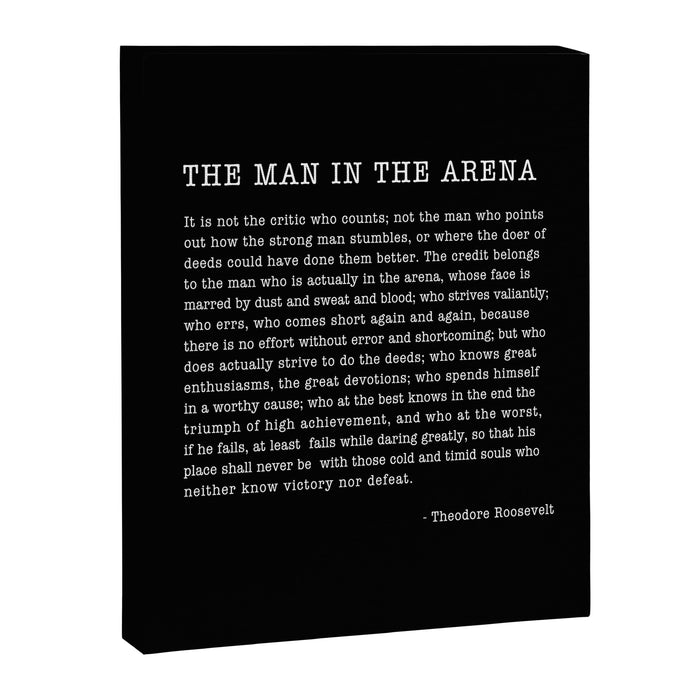 The Man In The Arena, Theodore Roosevelt Quote, Canvas Print Gallery Image 1