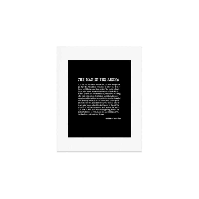 The Man In The Arena, Theodore Roosevelt Quote, Art Print Gallery Image 1
