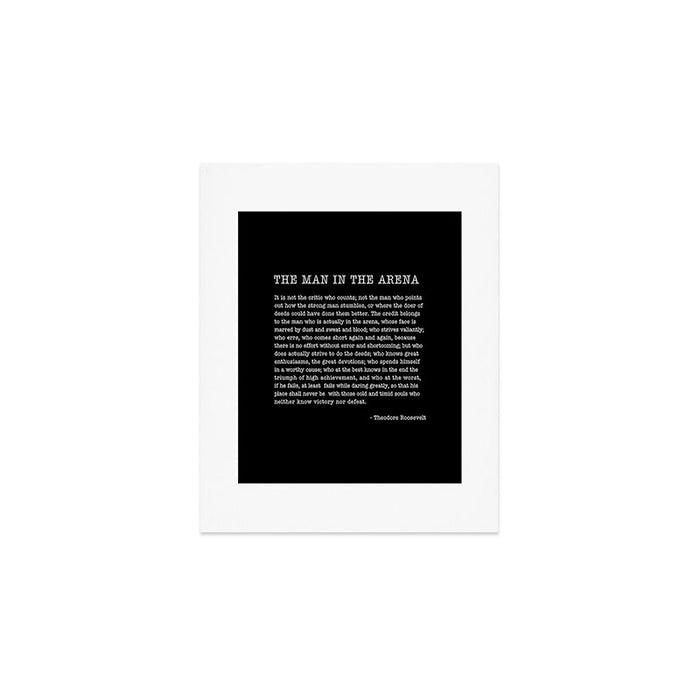 The Man In The Arena, Theodore Roosevelt Quote, Art Print Gallery Image 1