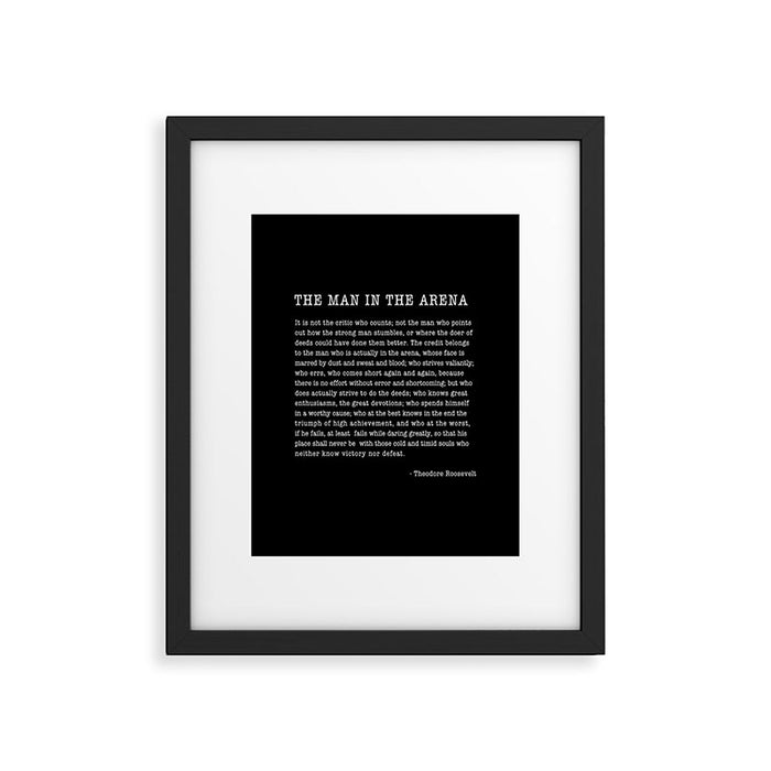 The Man In The Arena, Theodore Roosevelt Quote, Framed Art Print Gallery Image 1