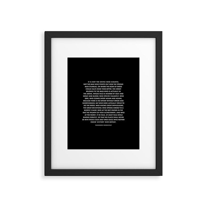 The Man in the Arena - Theodore Roosevelt Framed Art Print Gallery Image 6