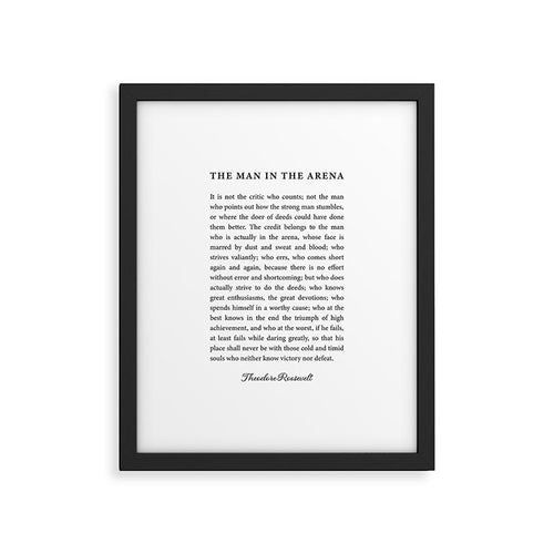 The Man In The Arena Framed Art Print