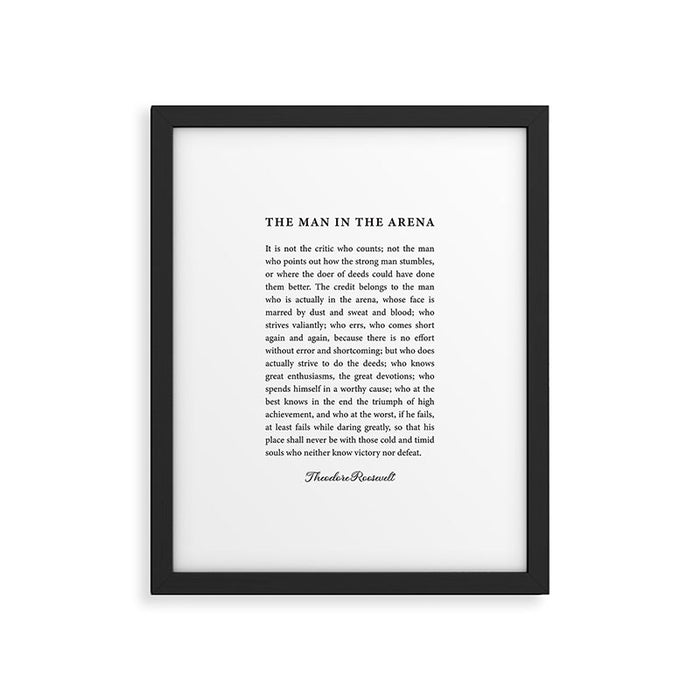 The Man In The Arena Framed Art Print Gallery Image 1