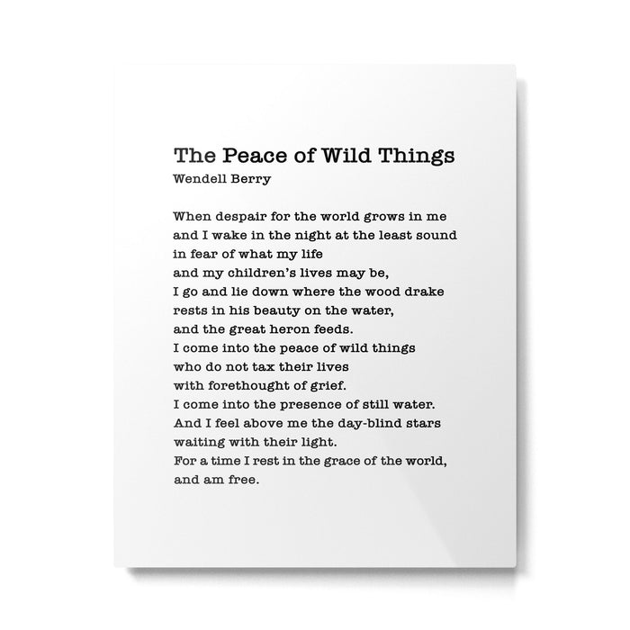 The Peace of Wild Things Metal Print Gallery Image 1
