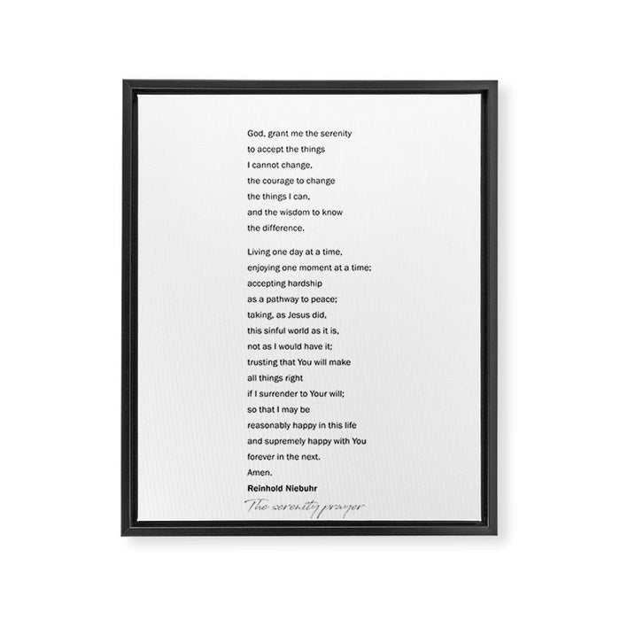 The Serenity Prayer Framed Canvas Print Gallery Image 1