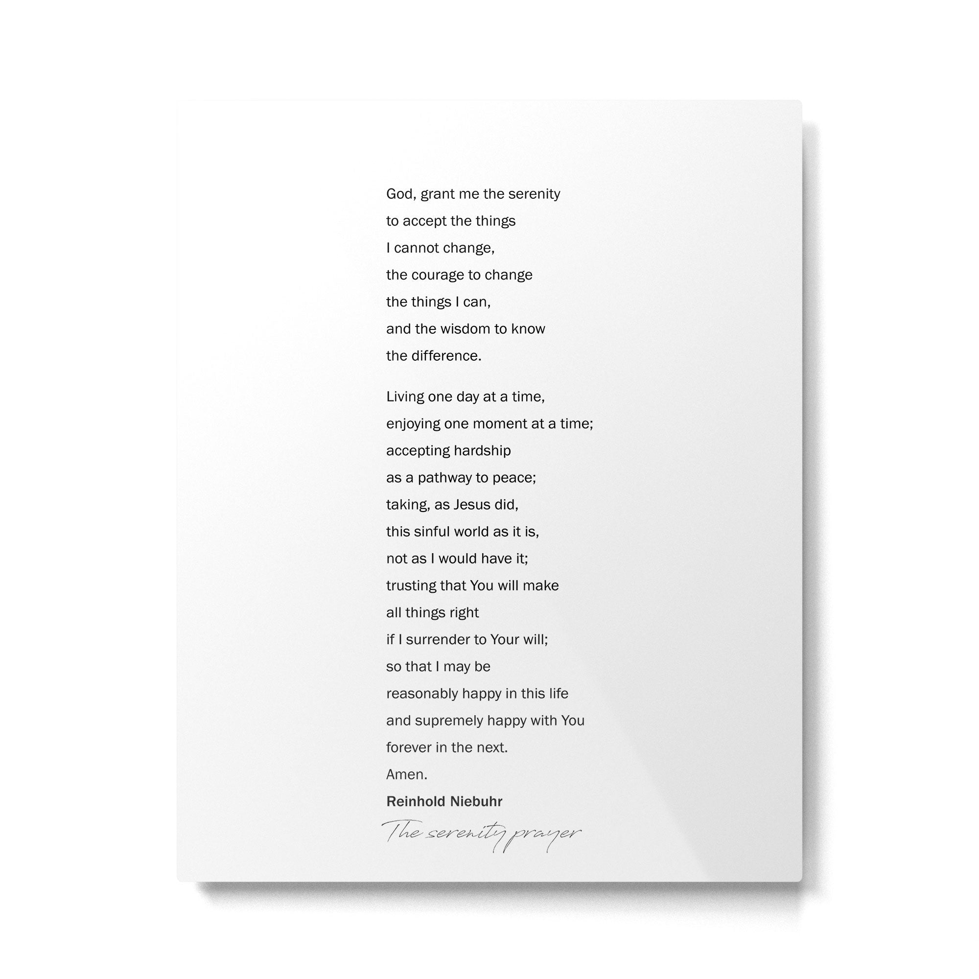 The Serenity Prayer Metal Print Gallery Image 6
