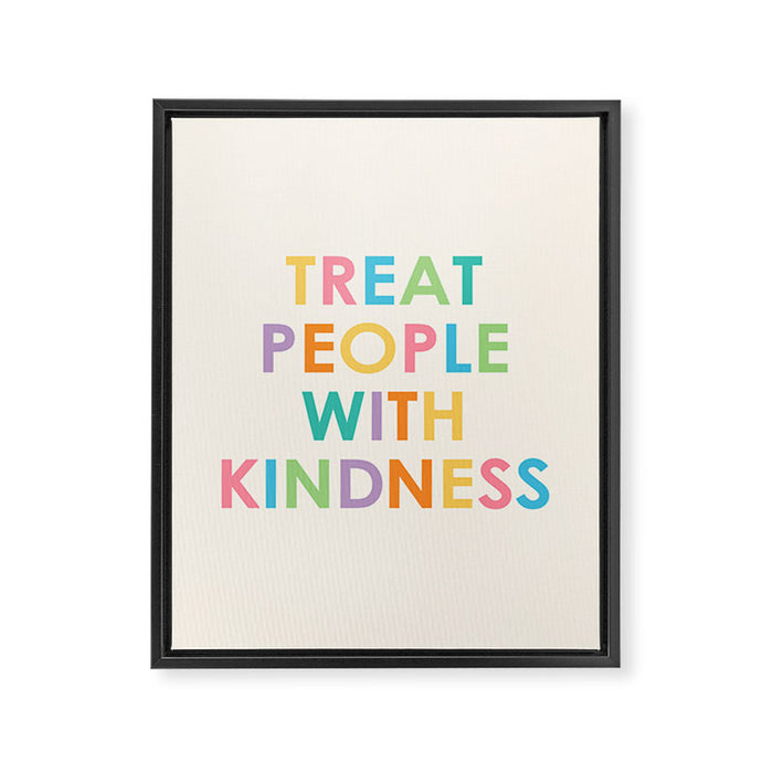 Treat People With Kindness Framed Canvas Print Gallery Image 1