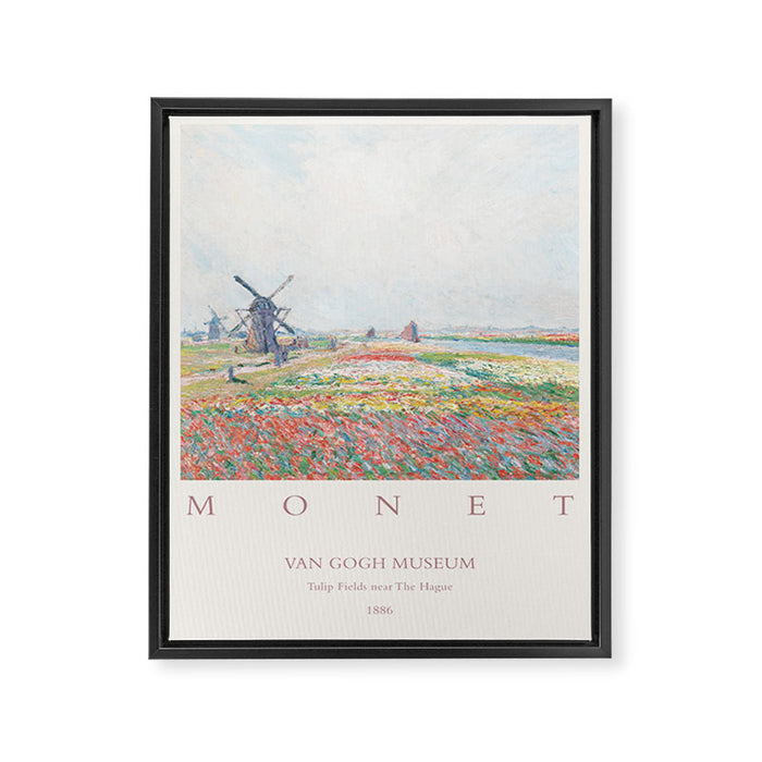 Claude Monet Tulip Fields Hague 1886 Art Exhibition Framed Canvas Print Gallery Image 1